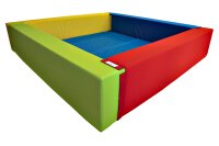Bällebad mit Treppe und Rutsche 150 x 40 x 150 cm mit Bodenmatte inkl. Bälle
