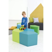 Schaumstoff-Sitzgruppe grün/blau 7-tlg.