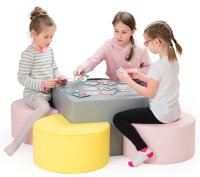 Tisch- und Hockerset Schaumstoff-Sitzgruppe 5-tlg.
