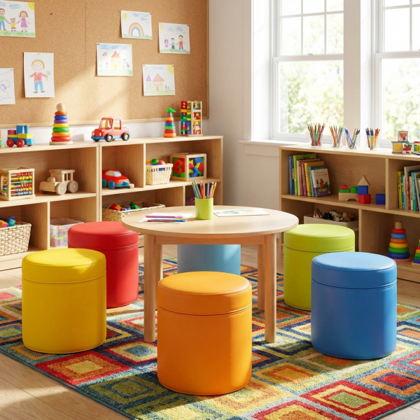 6 er Set XXL Sitzhocker Rundsäule 30xØ30 cm