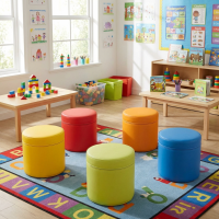 6 er Set XXL Sitzhocker Rundsäule 30xØ30 cm