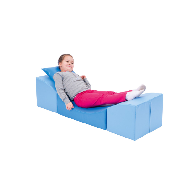 Liegesofa Klappwürfel mit 1 Kissen im Set blau